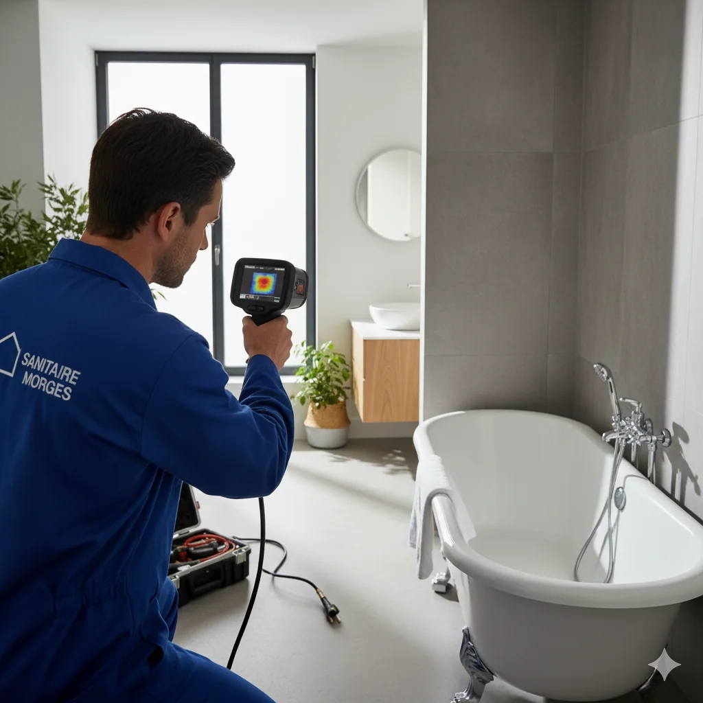 Recherche de fuite avec équipement professionnel Sanitaire Morges