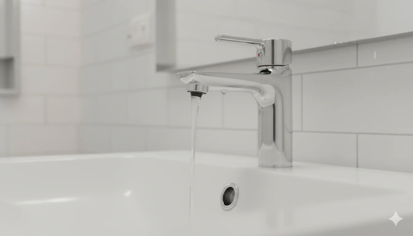 Robinet avec perte de pression causée par une fuite